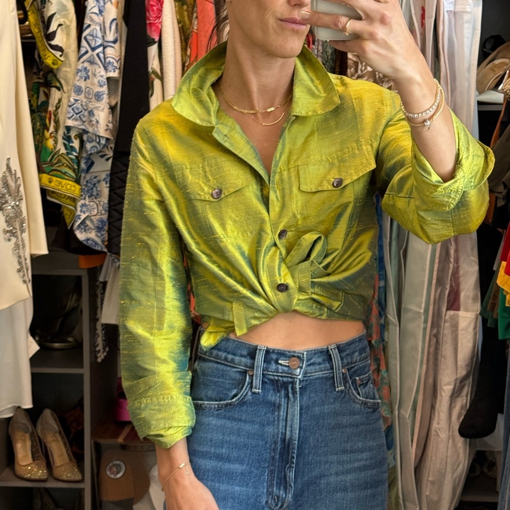 Vintage 100% Silk Iridescent Blouse